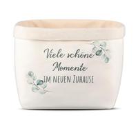Xuniea Bread Basket Many Beautiful Moments in the New Home Gift for Moving or Moving Out Bread Basket Housewarming Gift Bread Bag Gift Idea for Housewarming Bread Basket Made of Fabric (Green)
