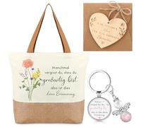 Xuniea Colleague Gift Jute Bag Guardian Angel Keyring Wooden Thank You Card Envelope Hemp Rope Farewell Gift for Colleagues Thank You Gift Birthday Farewell Job Change Retirement