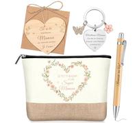 Xuniea Gift Set for Mum Contents Cosmetic Bag Keyring Ballpoint Pen Heart-Shaped Wooden Greeting Card with Envelopes Gift for Mother's Day Birthday and Christmas