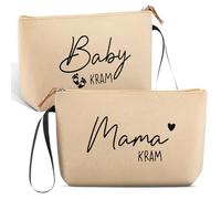 Xuniea Gifts for Moms Pregnant Women Grey Felt Cosmetic Bag with Zipper Birth Gifts Felt Bag for Mom Pregnancy Gift for New Moms, beige, Mode