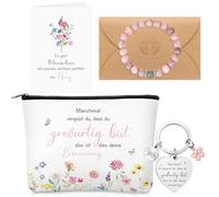 Xuniea Gifts for Women Includes Cosmetic Bag Natural Stone Bracelet Keyring with Card Envelope Gift Ideas for Birthday Christmas, As shown in the picture, That you are great