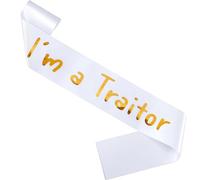 Xuniea I'm a Traitor Sash Traitor Leaving Sash New Job and Sorry Your Leaving Gifts Retirement Presents for Colleagues Women Men Farewell Party Going Away Decorations(White, Gold Letter)