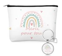 Xuniea Thank You Gift for Teacher Includes 1 Cosmetic Bag 1 Keyring for Graduation Season End of Semester Birthday Party Farewell, As shown in the picture, Thank You Theme