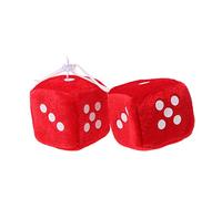 Xuniu 1 Pair Fuzzy Dice with Dots Rear View Mirror Hanger For Car Interior Ornament Decoration