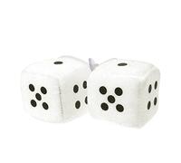 Xuniu 1 Pair Fuzzy Dice with Dots Rear View Mirror Hanger For Car Interior Ornament Decoration