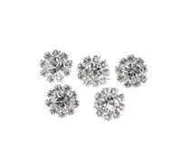 Xuniu 5 Pieces 12mm Round Rhinestone Shank Button Sewing Craft Embellishment DIY