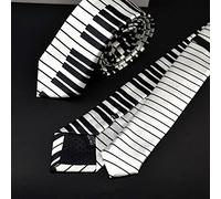 Xuniu Men's Piano Keyboard Necktie Tie Classic Slim Skinny Music Tie Black & White