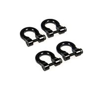 XUNJIAJIE 2 Pairs Aluminum Metal D-Ring Tow Shackle for Traxxas TRX-4 1/10 RC Crawler Car (Black)