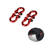 XUNJIAJIE 2 Pairs Aluminum Metal D-Ring Tow Shackle for TRX-4 1/10 RC Crawler Car (Red)