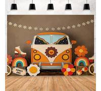 XUNJIN NO.01 Groovy Cake Smash Photo Backdrop for Sunflower Boho Rainbow Boy Girl 1st Birthday Background One Groovy Happy Birthday Backdrop Baby Shower Retro Boho Party Photo Background,7x5ft