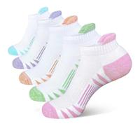 XUNKUAENXUAN Womens Trainer Socks, 5 Pair Ladies Trainer Running Cotton Cushioned Breathable Ankle Low Cut Athletic Socks for Women Size 6-8 4-7