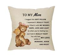 XUNLIZXY To My Mom Pillowcase Gift,Funny Mother's Day Mommy Mama Nana Pillow Cover For Birthday Christmas Mother Gift From Daughter From Son Cushion Cover 18"x 18"
