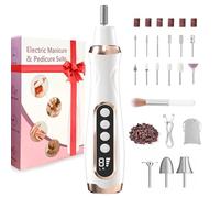 XunmotorYao Professional Nail Drill 20000 RPM Cordless Electric Manicure and Pedicure Set 15 in 1 Electric Nail File USB Cordless Manicure and Pedicure for Home Salon White
