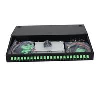 Xunsomten-24 Singlemode 24 Port SC-APC Rack Mount Enclosure Box & Splice Trays Fiber Cables Kit, 24 Core LGX Loaded Patch Panel Box fits for 19" Racks Cabinet (Include Pigtail & Couplers)
