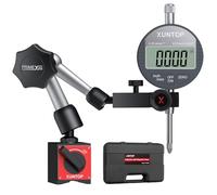 XUNTOP 0-1inch/0.0005inch Dial Digital Indicator and 90lbs (40kg) Magnetic Base Magnetic Electronic Indicator with 3 Adjustable Joints 5/16 inch (8mm) Clamping Diameter for Lathe CNC 3D Printer