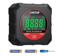 XUNTOP 4x90°Digital Angle Finder Strong Magnetic Bottom Digital Angle Gauge±0.2° Accuracy Angle Measuring Tool with LCD Display for Hanging Decorations Woodworking Construction and Table Saw