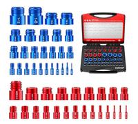 XUNTOP 50PCS Thread Checker 27Standard & 23Metric Nut and Bolt Thread Checker for Screw Measurement Aluminium Alloy Thread Gauge Box Set for Auto Repair DIY in Tricky and Narrow Area