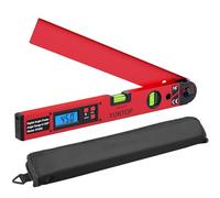 XUNTOP Angle Finder 0-225° 400mm Digital Protractor with Backlit LCD, Aluminum Angle Measurement Tool with Dual Bubble Level, Hold & Lock Function for Woodworking, Roofing & Construction