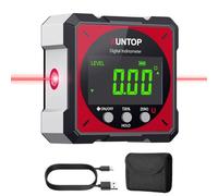 XUNTOP Angle Finder Digital Angle Finder with Laser, 4-Side Strong Magnetic Angle Gauge IP54 Waterproof Inclinometer Level, Craftsman's Choice for Woodworking Renovations