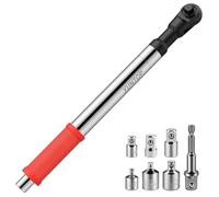 XUNTOP Offset Extension Wrench, Impact Offset Extension Ratchet | with 1/2" 1/4" 3/8" 6 Drivers Adapters, High-Strength Alloy Steel, Electric torque up to 50 ft-lb, Suitable for Tight Spaces