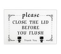 XUNWUXIAN Please Close The Lid Before You Flush Sign, 6x4 Inch