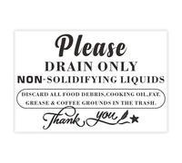 XUNWUXIAN Please Drain Only Non-Solidifying Liquids Sign, Drain Only Non Solidifying Liquids Down The Drain Signs, Drain Liquids Only Safety Sign, No Solids Down The Drain Wall Kitchen Rules Signs