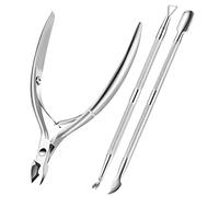XUNXMAS Cuticle Trimmer with 5 in 1 Manicure and Pedicure Tool Set - Silver Stainless Steel Scissors