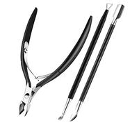 XUNXMAS Manicure Set with Cuticle Trimmer, Cuticle Remover, Cuticle Scissors, Triangle Peeler, Scraper, Durable Nail Clippers for Dead Skin, Black