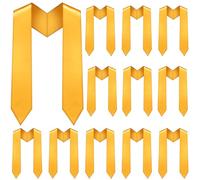 XunYee 12 Pcs Unisex Kids Plain Graduation Stole Bulk 51 Inch Sublimation Blank Preschool Kindergarten Graduation Stole Sash, Gold, 51 inches in length, 3.94 inches in width