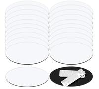 XunYee 20 Pcs White Blank Name Tags Magnetic 1.5 x 3 Inch Plastic Oval Name Badge Holder with Clips DIY Engraved Custom ID Badge for Teacher Employee Office Workers
