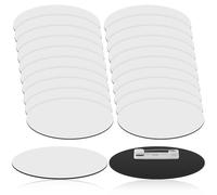 XunYee 20 Pcs White Blank Oval Name Tags with Pins | 1.5 x 3 Inch Plastic Name Badge Holder with Clips DIY Engraved Custom ID Badge for Teacher Employee Office Workers