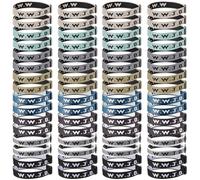 XunYee 80 Pcs WWJD Webbing Bracelets What Would Jesus Do Christian Gifts Adjustable Religious Bracelets for Church Women Men, About 9.8 inches / 25 cm in length, fabric, plastic, no gem