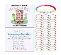 XunYee Our Class Is a Family Bracelets, 48 Sets, Pre-k