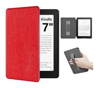 XunyLyee Case for 7" Ebook Reader 2024 e-Reader Cover 7 Inch, Lightweight Premium PU Leather Cover Case with Hand Strap, Auto Wake/Sleep for 7 Inch Ebook Reader Case, Red