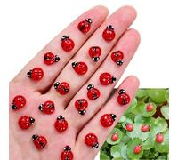 Xunzhi 100pcs Mini Lady-bug Decor,Mini Resin Animals,M-ini Lady-birds Embellishments,M-ini Resin Ladyb-ugs for Fairy Garden Dollhouse Micro Landscaping Decoration,Garden Ornaments,Mi-ni Animals