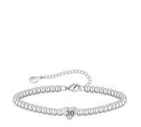 Xunzhi 16th 18th 21th 30th 40th Birthday Gifts for Women,Adjustable Bead Heart Bracelet for Girls,Stain/less Ste/el Bracelet,Heart Pendant Brac/elet Gift,Personalised Brac/elet,Friendship Bracelets