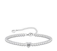 Xunzhi 16th 18th 21th 30th 40th Birthday Gifts for Women,Adjustable Bead Heart Bracelet for Girls,Stain/less Ste/el Bracelet,Heart Pendant Brac/elet Gift,Personalised Brac/elet,Friendship Bracelets
