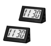 Xunzhi 2PCS Small Digital Travel Clock,Small Digital Clock,No-Tick No-Alarm Electric Desk Cl/ock,LED Dig/ital Electronic Cl/ock,Digita/l Clo/ck Battery Powered Only,LED Sm/all Digit/al Cloc/k,Black