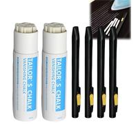 Xunzhi 4 Refillable Pens & 40 Washable Refills for Sewing,Heat Erasable Fabric Markers & Tailors Chalk Pens - Quilting & Embroidery - White Fabric Marking Pen for Cotton,Knitted & Delicate Fabrics