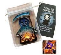 Xunzhi Ghost Pocket Hug with Encouragement Card,Ghost Pocket Cards,Poc/ket Comfort Ghosts,Cute Mini Charm,Inspirational Gift,Cute Halloween Gh/ost Poc/ket Hug,Small Decorative Keepsake,05