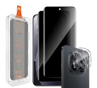 Xunzii Privacy Screen for Xiaomi Redmi Note 15 Pro Plus 5G for Tempered | Car installation: 2 x anti-spy protective glass + 2 x camera protection film, 9H hardness anti-scratch anti-spy privacy