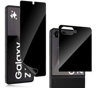 Xunzii Privacy Screen Protector for Samsung Galaxy Z Flip 7/Flip7, 1 Piece Anti-Spy TPU Flexible Screen Protector and 1 Piece Tempered Glass, Anti-Scratch Privacy Protective Film