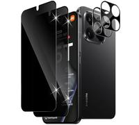 Xunzii Privacy Screen Protector for Xiaomi 15T/15T Pro with Black Camera Lens Protection, 9H Hardness Anti Spy Tempered Glass Film, Anti-fingerprint Privacy Screen Film [2+2 Pieces]