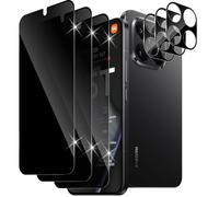 Xunzii Privacy Screen Protector for Xiaomi 15T/15T Pro with Black Camera Lens Protection, 9H Hardness Anti Spy Tempered Glass Film, Anti-fingerprint Privacy Screen Film [3+3 Pieces]