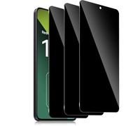 Xunzii Privacy Screen Protector for Xiaomi Redmi Note 13 Pro 5G/4G/Poco X6, Total Coverage Anti Spy Tempered Glass Film, 9H Hardness Anti-Scratch Anti-Fingerprint Privacy Screen Film [3 Pieces]