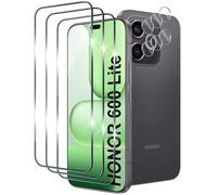Xunzii Screen Protector for Honor 600 Lite 5G for Tempered Glass, Pack of 3 Screen Protectors and 3 Camera Protection, 9H Hardness Anti-Scratch Protective Glass, HD Clear Tempered Glass Protection