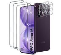 Xunzii Screen Protector for OPPO Reno 16 for Tempered Glass, Pack of 3 Screen Protectors and 3 Pieces Camera Protection, 9H Hardness Anti-Scratch Protective Glass, HD Clear Tempered Glass Protection