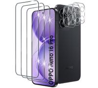 Xunzii Screen Protector for OPPO Reno 16 Pro for Tempered Glass, Pack of 3 Screen Protectors and 3 Pieces Camera Protection, 9H Hardness Anti-Scratch Protective Glass, HD Clear Tempered Glass