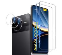 Xunzii Screen Protector for Xiaomi Poco F7 Ultra/F7 Pro for Tempered Glass with Camera Protection [2+2 Pieces], 0.33 mm Ultra Clear Film, 9H Hardness Screen Protector, Anti-Scratch Protective Glass