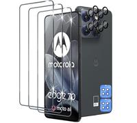 Xunzii Tempered Glass Film for Motorola Edge 70 with Lens Protection Film Camera, 9H Hardness Anti Scratch Protective Glass, HD Bubble Free Glass Screen Protector [3+2 Pieces]